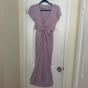 Chic Lavender Maxi Dress with Knot Detail
